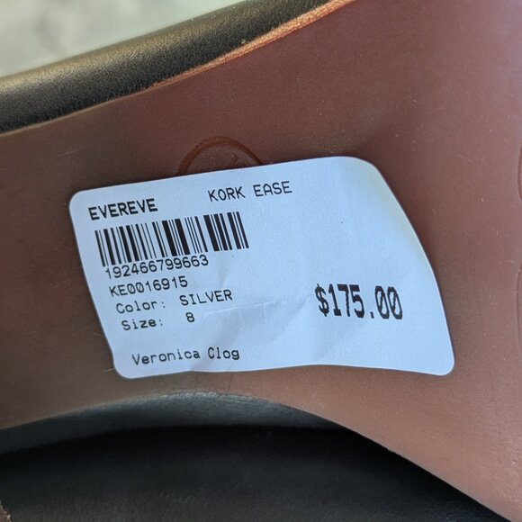 NEW Kork-Ease Silver 'Veronica' Heeled Clog (women's 8) - Picture 10 of 10